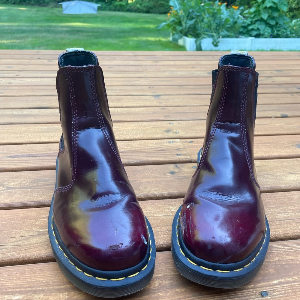 Dr. Martens Burgundy Leather Chelsea Boots